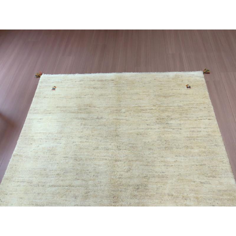 ギャッベ Gabbeh イラン産 手織りラグ 190x150cm ナチュラルアイボリー 毛足の長いふかふかな織り | ブランド登録なし | 02