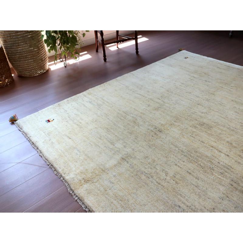 ギャッベ Gabbeh イラン産 手織りラグ 190x150cm ナチュラルアイボリー 毛足の長いふかふかな織り | ブランド登録なし | 03