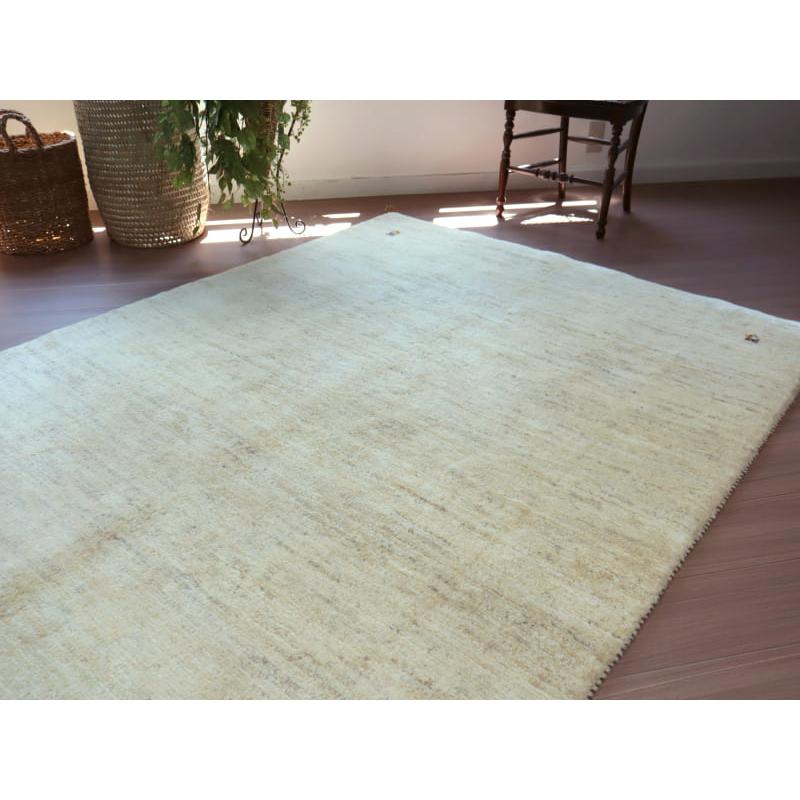 ギャッベ Gabbeh イラン産 手織りラグ 190x150cm ナチュラルアイボリー 毛足の長いふかふかな織り | ブランド登録なし | 06