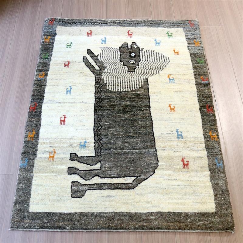 ライオンラグ ギャッベ 147x101cm ライオンとカラフルな動物モチーフ | ブランド登録なし