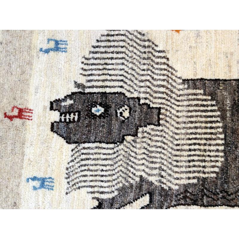 ライオンラグ ギャッベ 147x101cm ライオンとカラフルな動物モチーフ | ブランド登録なし | 02