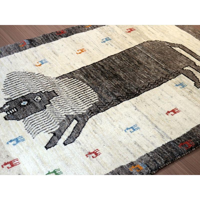 ライオンラグ ギャッベ 147x101cm ライオンとカラフルな動物モチーフ | ブランド登録なし | 03