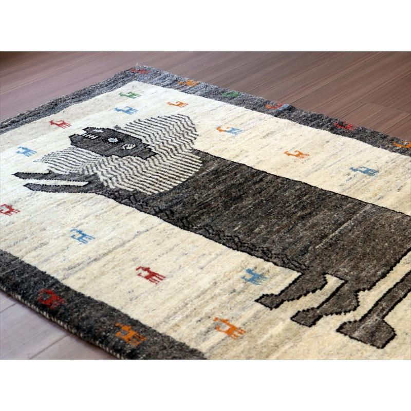 ライオンラグ ギャッベ 147x101cm ライオンとカラフルな動物モチーフ | ブランド登録なし | 04