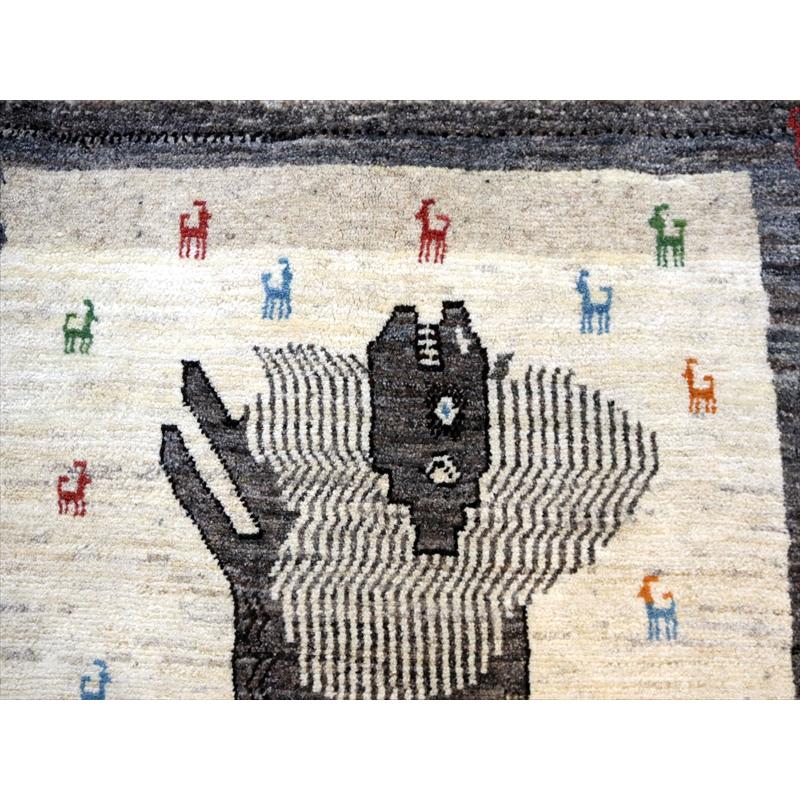 ライオンラグ ギャッベ 147x101cm ライオンとカラフルな動物モチーフ | ブランド登録なし | 05