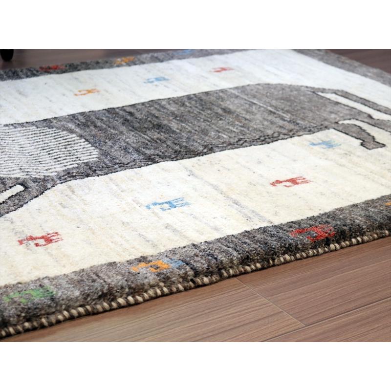 ライオンラグ ギャッベ 147x101cm ライオンとカラフルな動物モチーフ | ブランド登録なし | 06