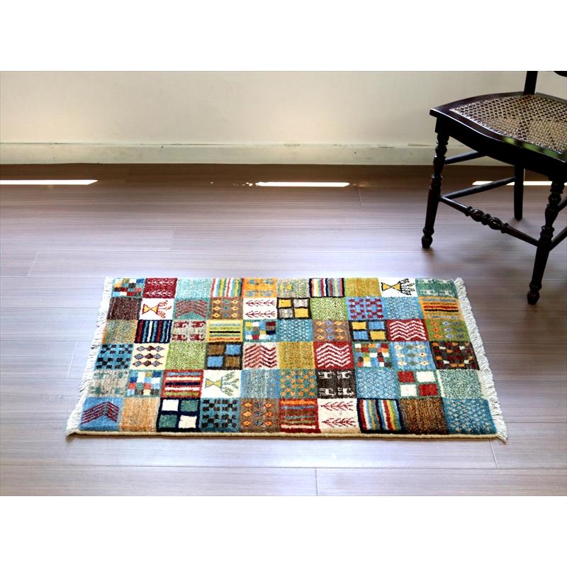 ギャッベ リズバフト 玄関マット  95x64cm カラフルタイル | ブランド登録なし | 05