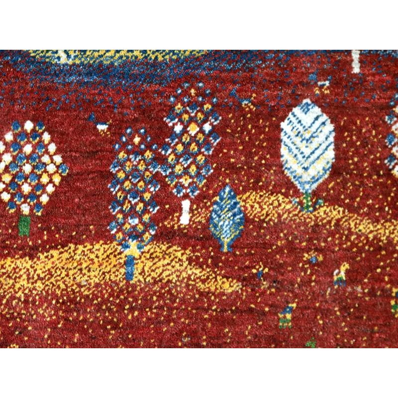 ギャッベ リズバフト 玄関マット  93x62cm ブルー イエロー レッド ザクロス山麓の風景 | ブランド登録なし | 03