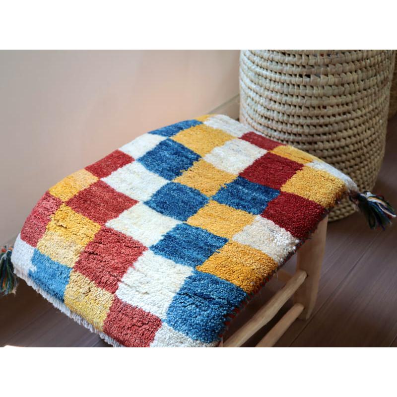 ミニギャッベ　イランの手織りラグ GABBEH 49x40cm レッド　イエロー　ブルー | ブランド登録なし | 02