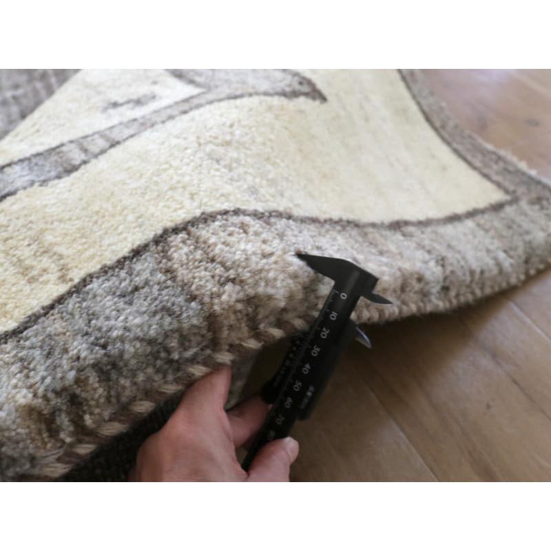 ギャッベ　イラン産手織りラグ　ふかふか 240x173cm モノトーン　グレーの六角メダリオン | ブランド登録なし | 10