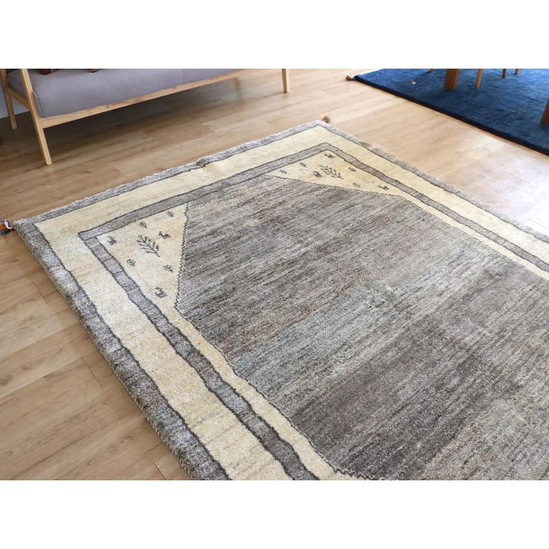 ギャッベ　イラン産手織りラグ　ふかふか 240x173cm モノトーン　グレーの六角メダリオン | ブランド登録なし | 04