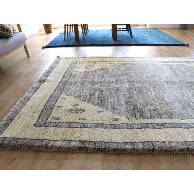 ギャッベ　イラン産手織りラグ　ふかふか 240x173cm モノトーン　グレーの六角メダリオン | ブランド登録なし | 05