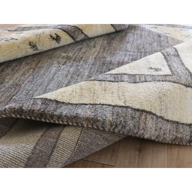 ギャッベ　イラン産手織りラグ　ふかふか 240x173cm モノトーン　グレーの六角メダリオン | ブランド登録なし | 08