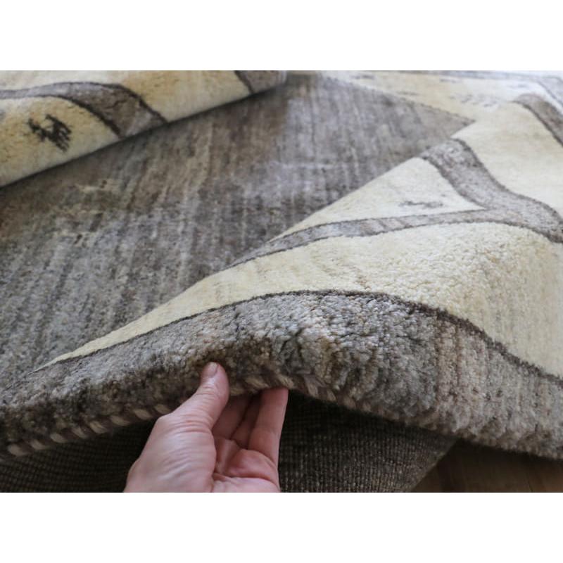 ギャッベ　イラン産手織りラグ　ふかふか 240x173cm モノトーン　グレーの六角メダリオン | ブランド登録なし | 09