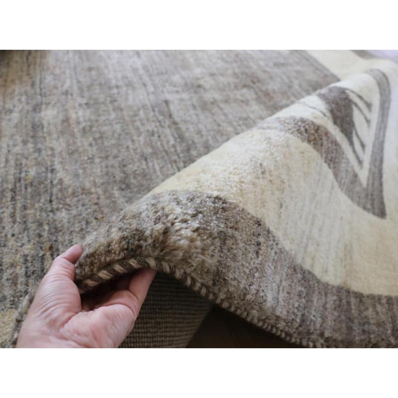 ギャッベ　イラン産手織りラグ　ふかふか 245x178cm モノトーン　グレーの六角メダリオン　ライオン | ブランド登録なし | 08