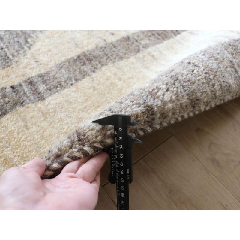 ギャッベ　イラン産手織りラグ　ふかふか 245x178cm モノトーン　グレーの六角メダリオン　ライオン | ブランド登録なし | 09