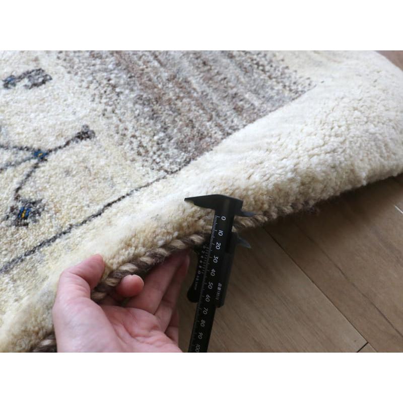 ギャッベ イラン産手織りラグ ふかふか 235x178cm アイボリー ギャッベ イラン産手織りラグ ふかふか 235x178cm アイボリー