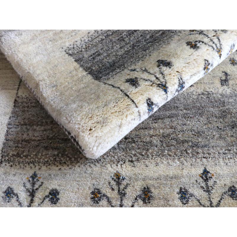 ギャッベ イラン産手織りラグ ふかふか 235x178cm アイボリー ギャッベ イラン産手織りラグ ふかふか 235x178cm アイボリー