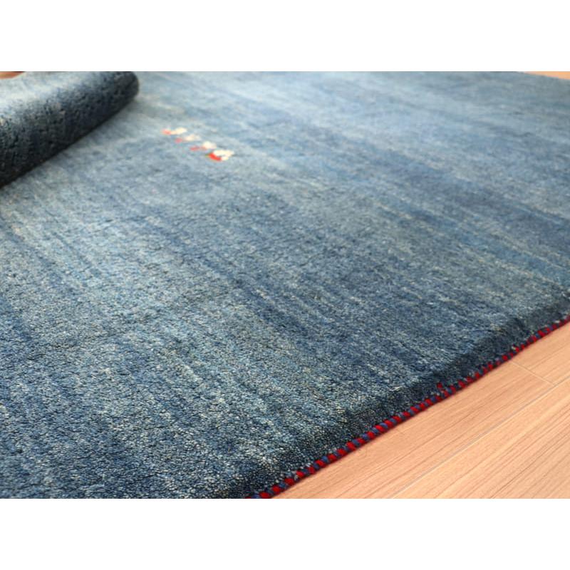 ギャッベ　イラン製　カシュガイ族手織り 200x156cm ブルー　動物と植物モチーフ | ブランド登録なし | 08