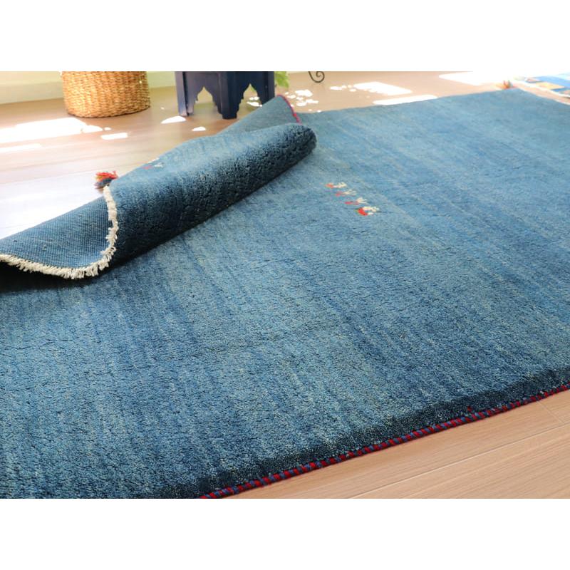 ギャッベ　イラン製　カシュガイ族手織り 200x156cm ブルー　動物と植物モチーフ | ブランド登録なし | 09