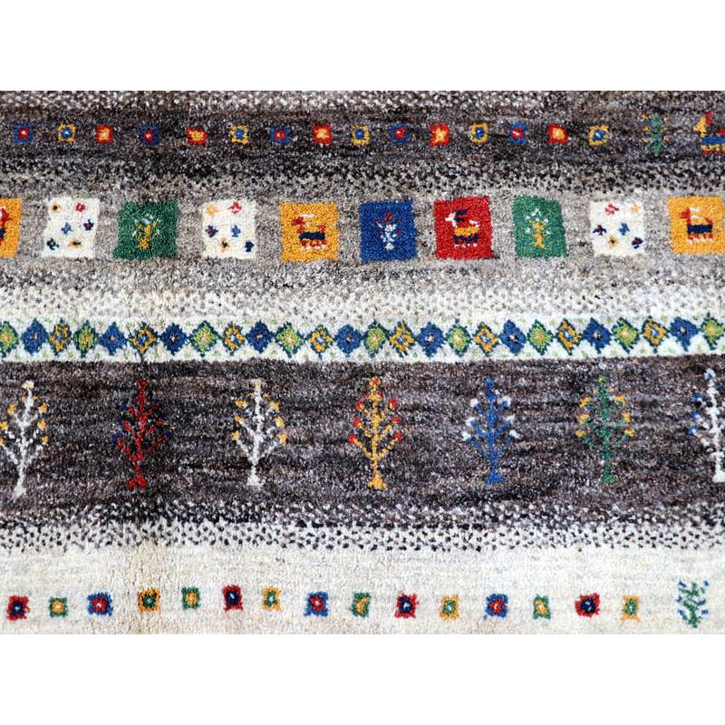 ギャッベ　イラン製　カシュガイ族手織り 203x158cm ナチュラルアイボリー　グレー | ブランド登録なし | 10