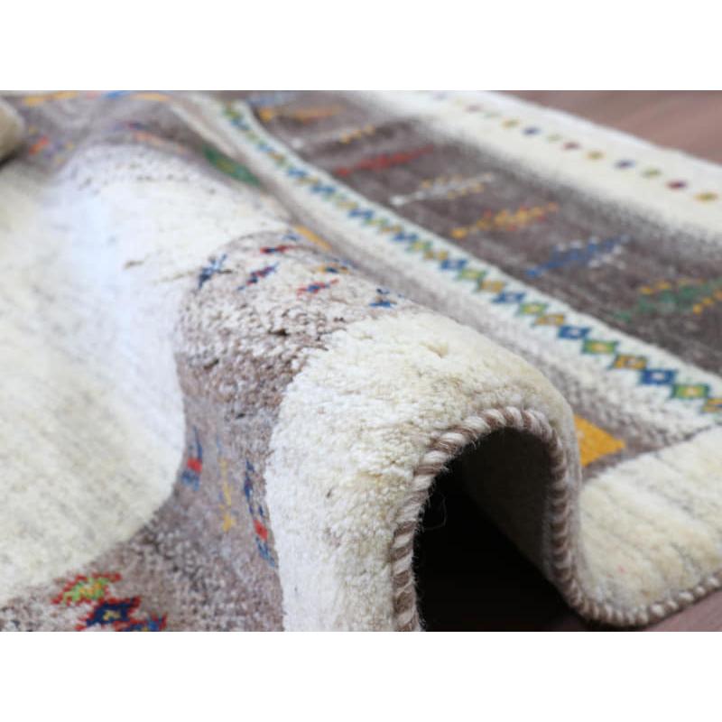 ギャッベ　イラン製　カシュガイ族手織り 203x158cm ナチュラルアイボリー　グレー | ブランド登録なし | 13