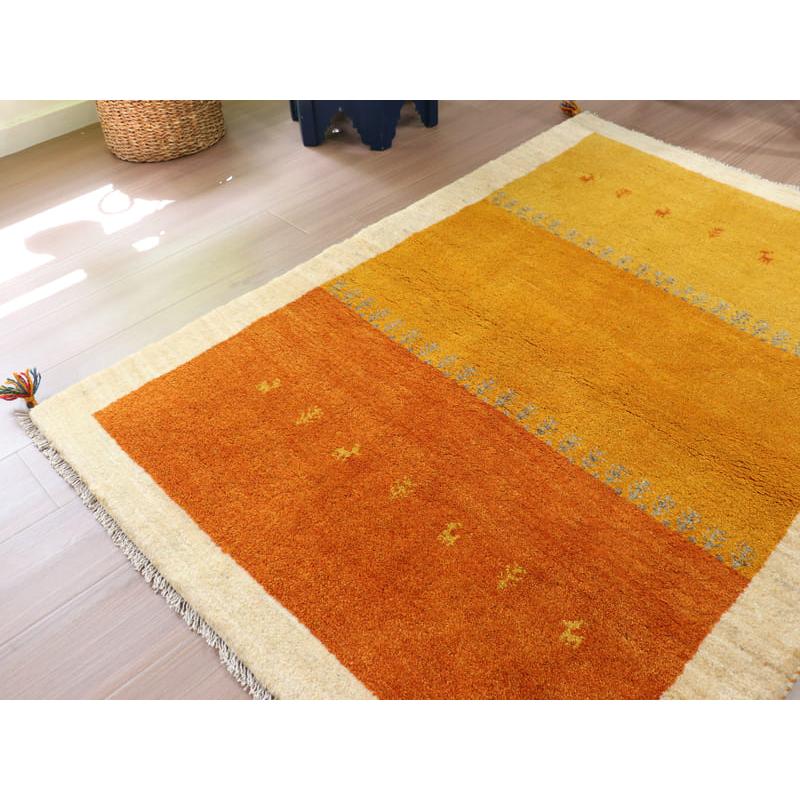ギャッベ　イラン産手織りラグ 150x108cm イエロー　オレンジ　グラデーション | ブランド登録なし | 04