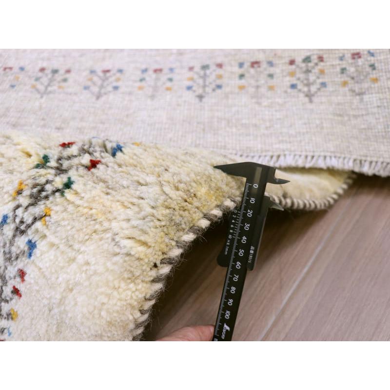 ギャッベ　イラン産手織りラグ 145x107cm ナチュラルアイボリー　動物モチーフ | ブランド登録なし | 08