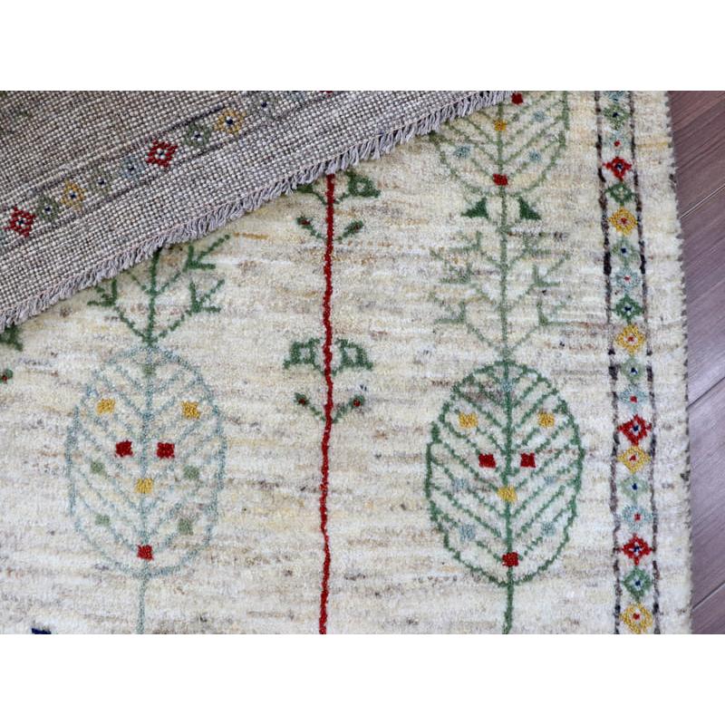 ギャッベ　イラン産手織りラグ 140x102cm ナチュラルアイボリー　連続する生命の木 | ブランド登録なし | 04