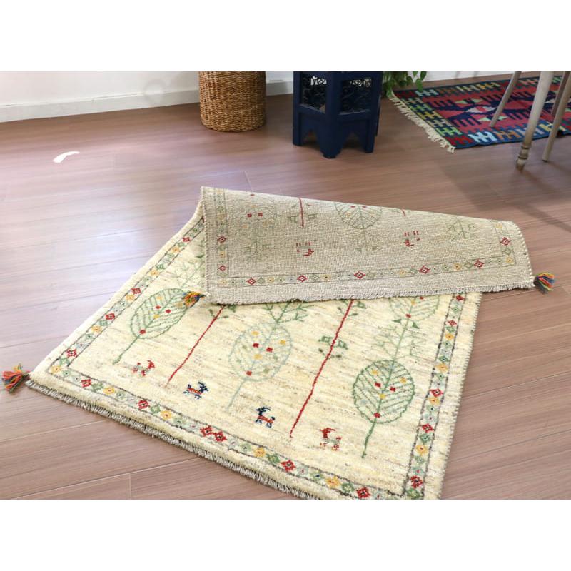 ギャッベ　イラン産手織りラグ 140x102cm ナチュラルアイボリー　連続する生命の木 | ブランド登録なし | 07