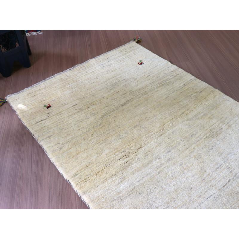 ギャッベ　イラン産手織りラグ 173x120cm アイボリー　無地　シンプル | ブランド登録なし | 02