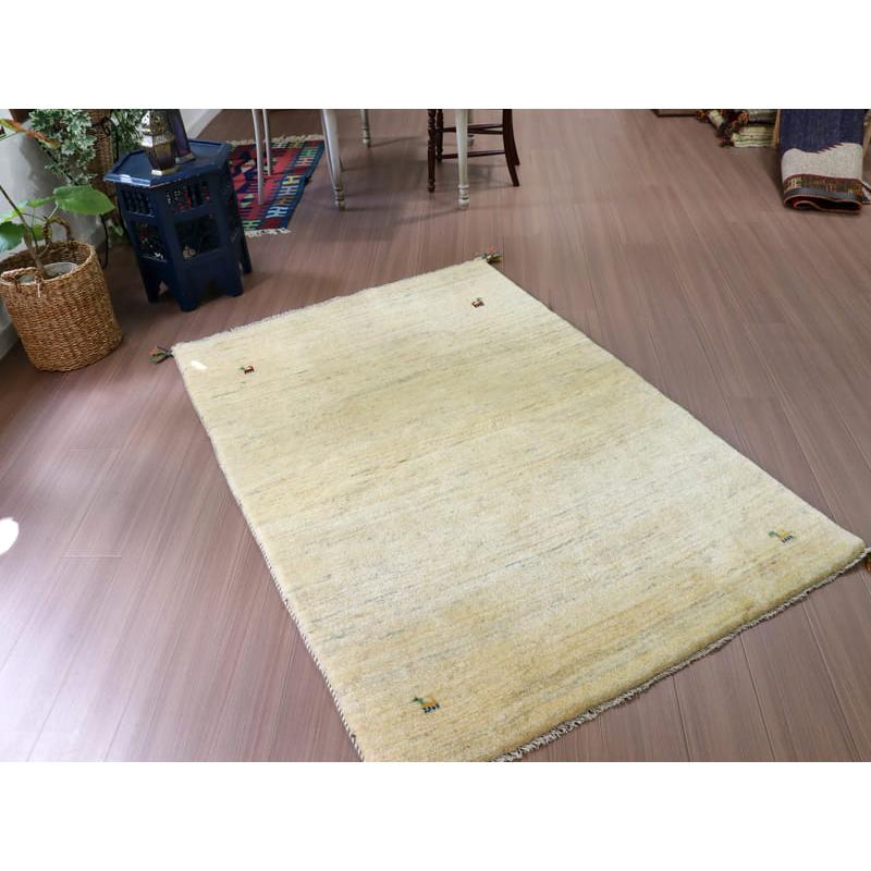 ギャッベ　イラン産手織りラグ 173x120cm アイボリー　無地　シンプル | ブランド登録なし | 03