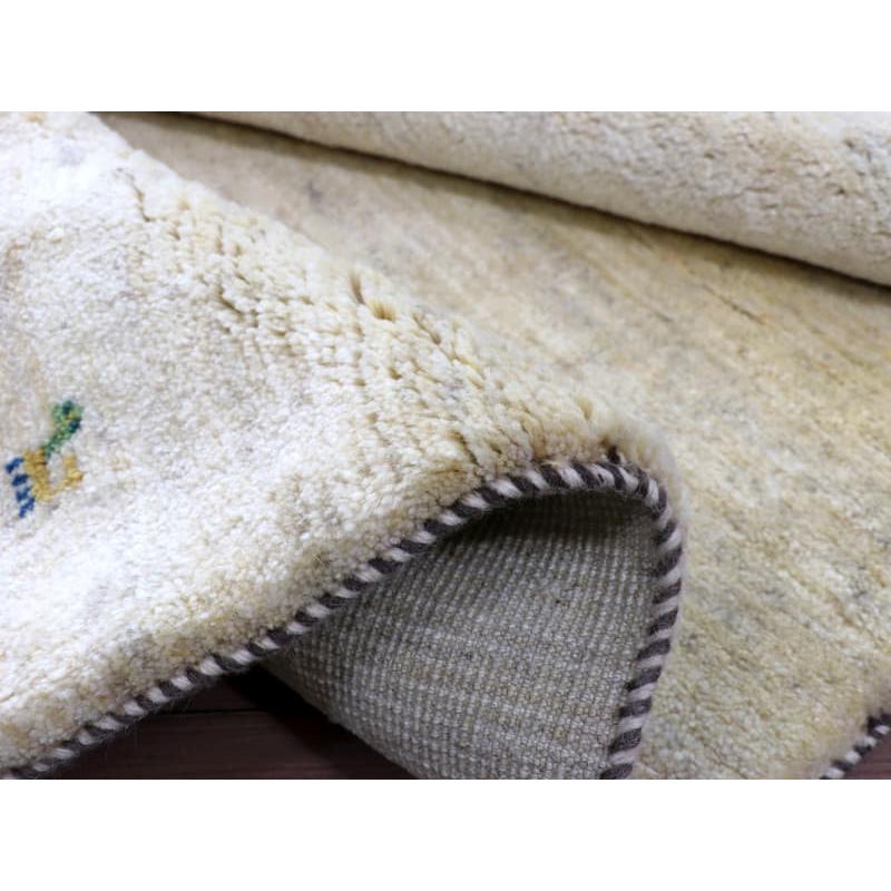 ギャッベ　イラン産手織りラグ 173x120cm アイボリー　無地　シンプル | ブランド登録なし | 09