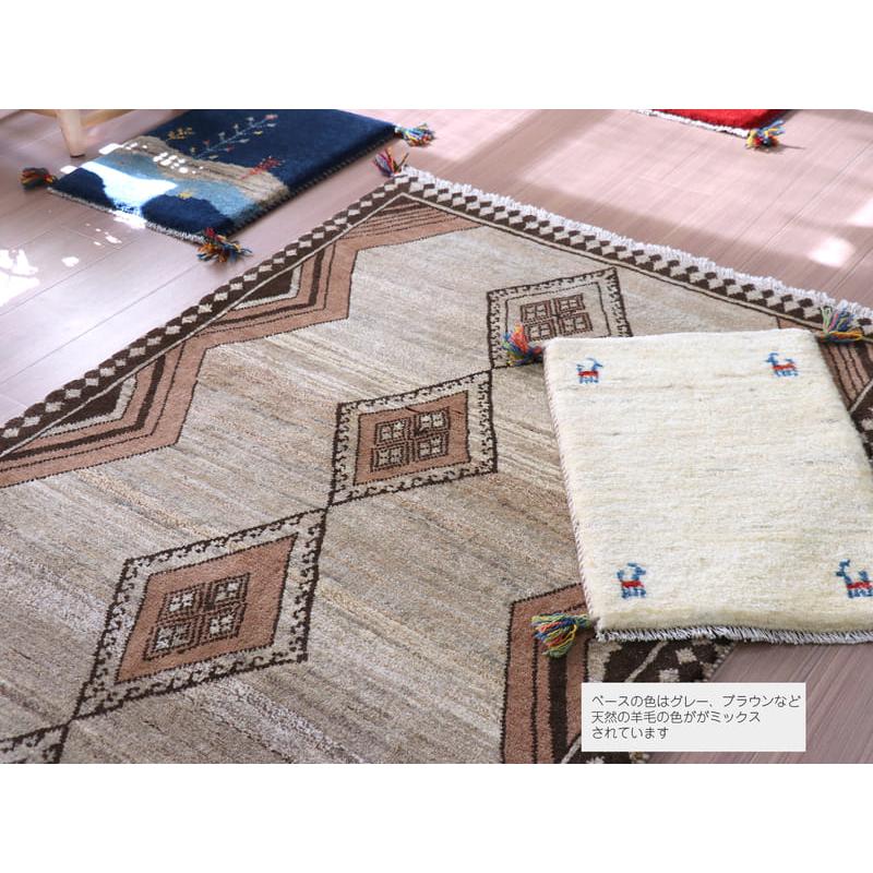 部族絨毯　トライバルラグ　カシュカイ族 170x105cm ナチュラルグレー　ジグザグ | ブランド登録なし | 08
