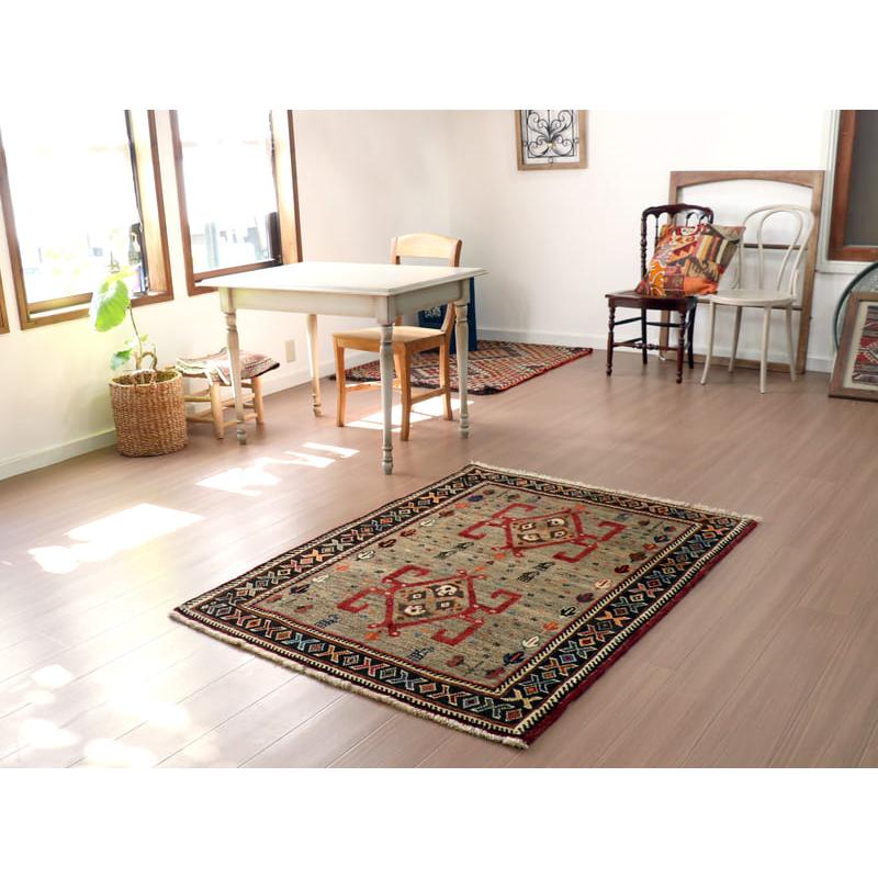 オールドギャッベ　ヴィンテージラグ　カシュカイ族 152x115cm 赤いスカラベ | ブランド登録なし | 01