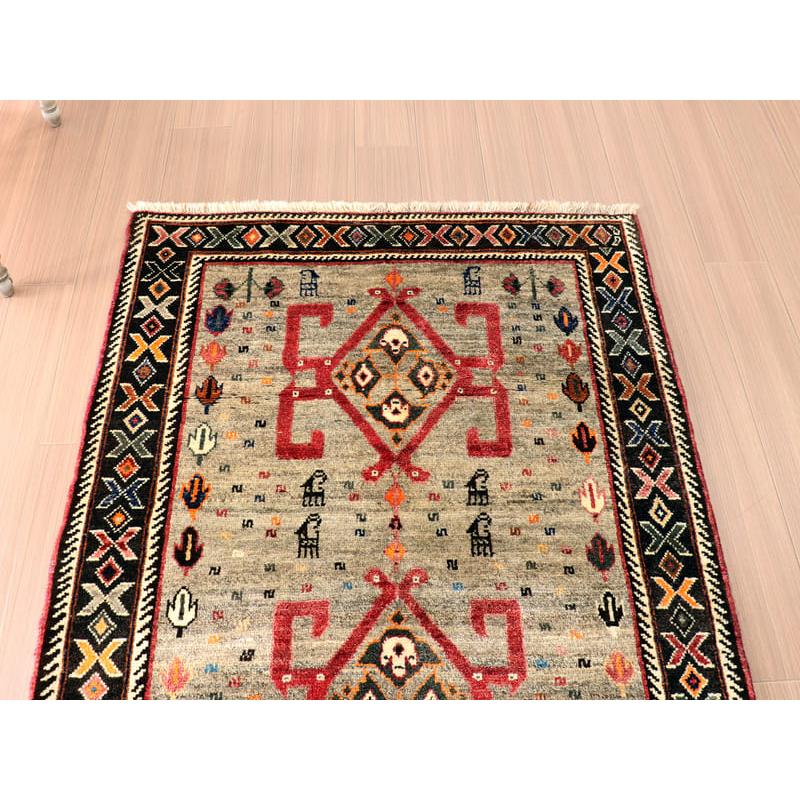 オールドギャッベ　ヴィンテージラグ　カシュカイ族 152x115cm 赤いスカラベ | ブランド登録なし | 02