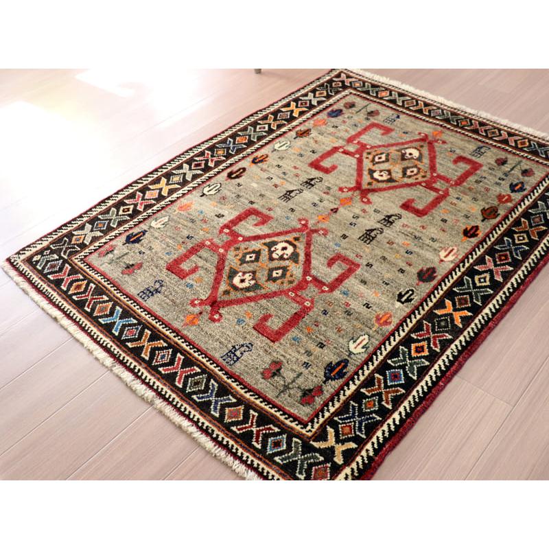 オールドギャッベ　ヴィンテージラグ　カシュカイ族 152x115cm 赤いスカラベ | ブランド登録なし | 03