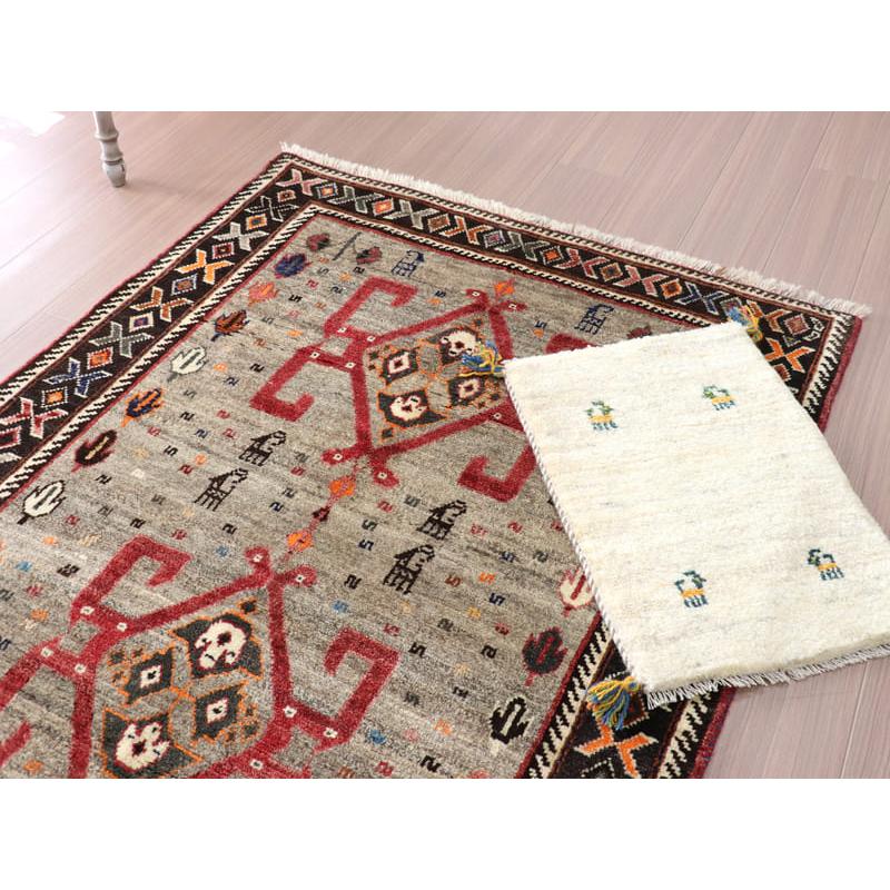 オールドギャッベ　ヴィンテージラグ　カシュカイ族 152x115cm 赤いスカラベ | ブランド登録なし | 08