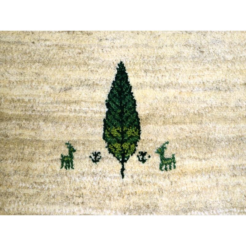 ギャッベ ふかふか 玄関マットサイズ  80×60cm 天然の羊毛の色 糸杉と動物 | ブランド登録なし | 03