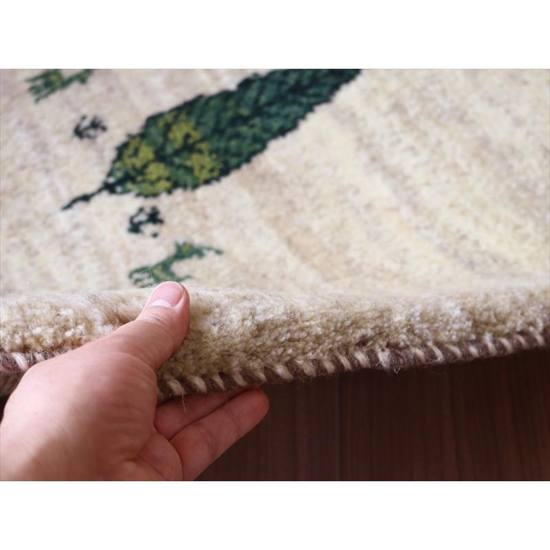 ギャッベ ふかふか 玄関マットサイズ  80×60cm 天然の羊毛の色 糸杉と動物 | ブランド登録なし | 05