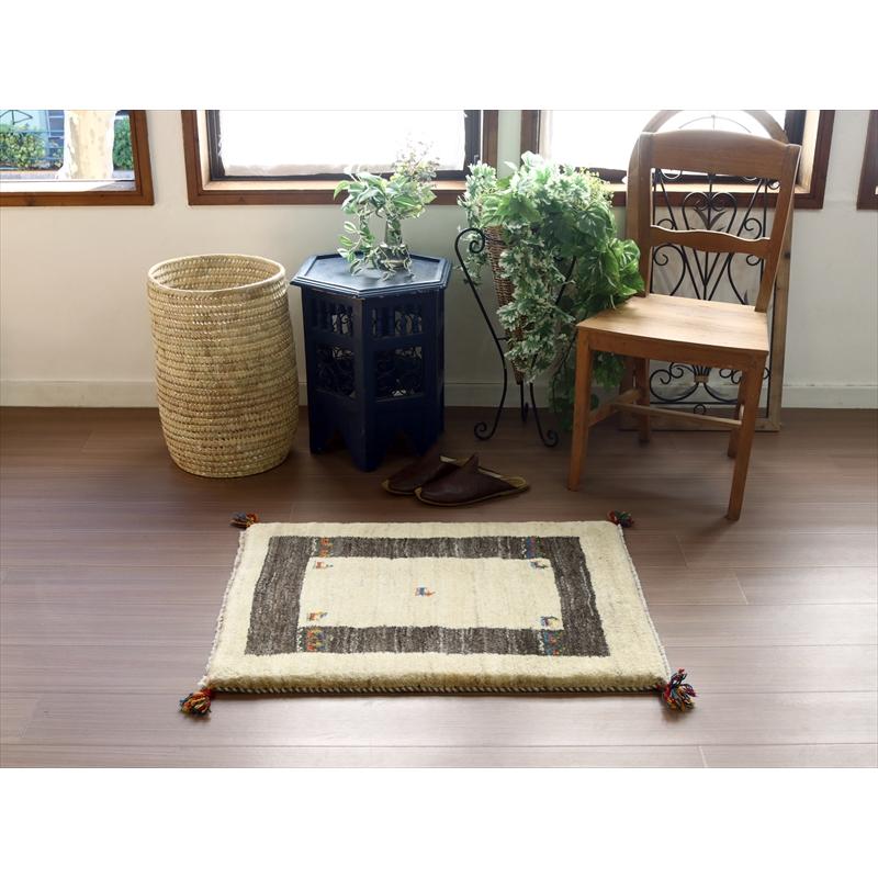 ギャッベ ふかふか 玄関マットサイズ 85×62cm 天然の羊毛の色 カラフル