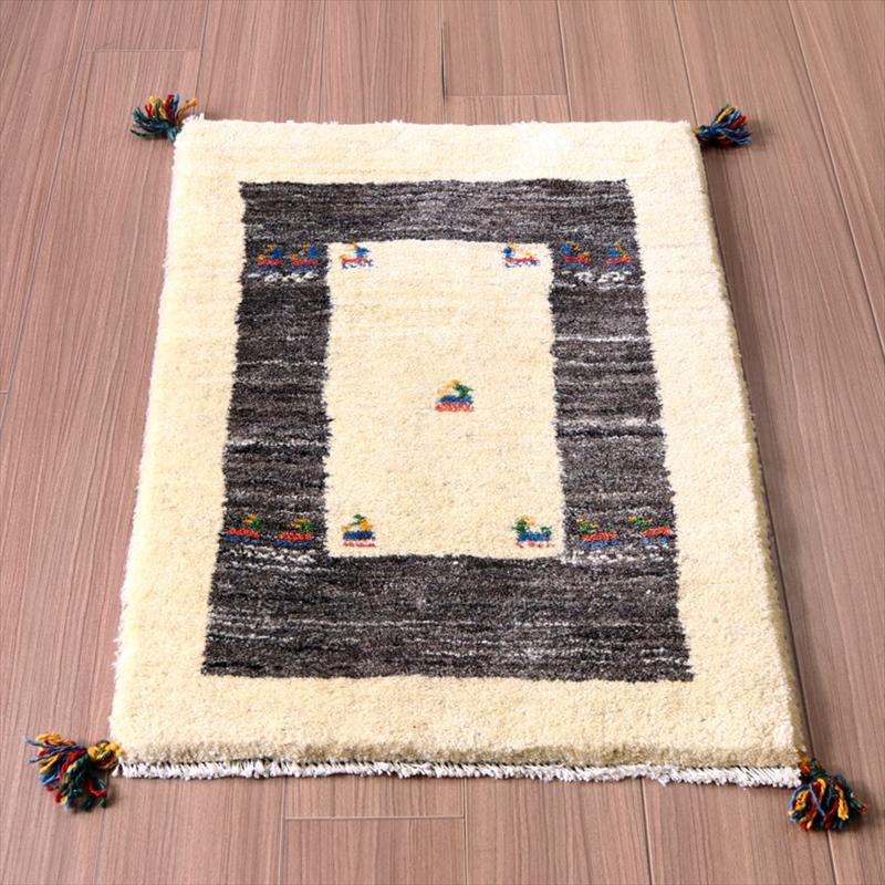 ギャッベ ふかふか 玄関マットサイズ 86×60cm 天然の羊毛の色 カラフルな動物 | ブランド登録なし