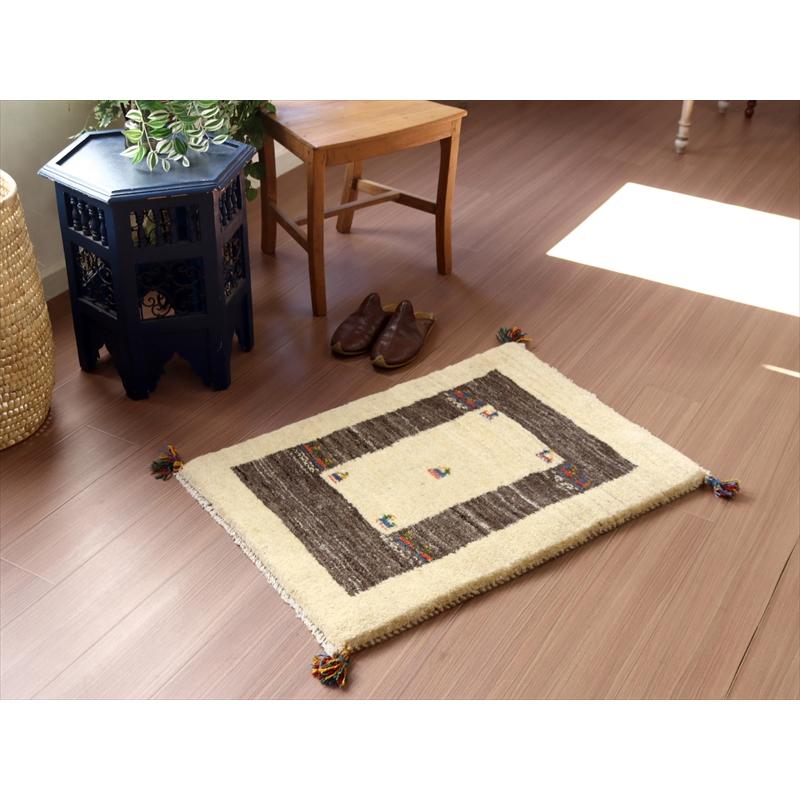 ギャッベ ふかふか 玄関マットサイズ 86×60cm 天然の羊毛の色 カラフルな動物 | ブランド登録なし | 01