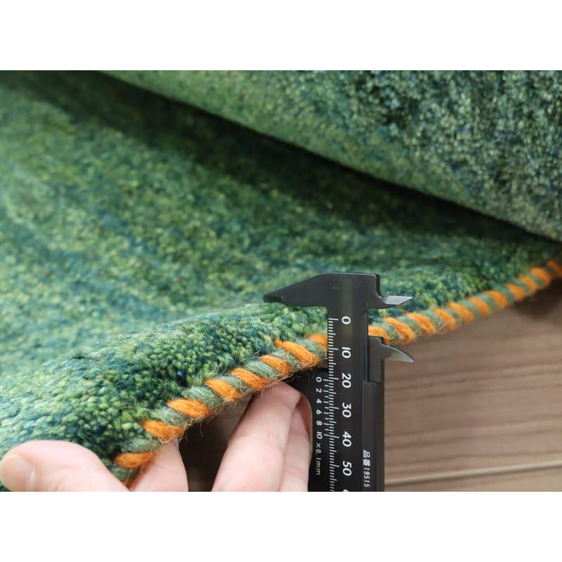 Gabbeh ギャッベ 手織り　イラン産　 127x80cm 緑　無地　シンプル　グリーン | ブランド登録なし | 06