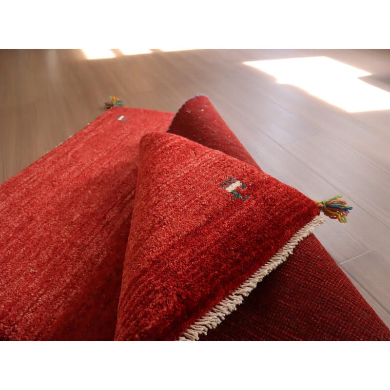 Gabbeh ギャッベ 手織り　イラン産　 116x81cm レッド　赤　無地　シンプル | ブランド登録なし | 07