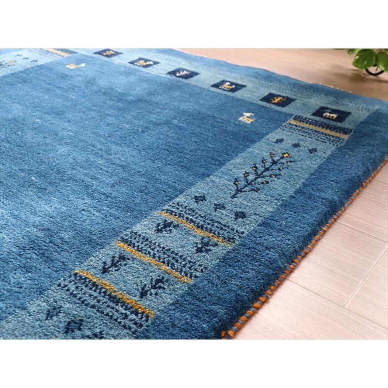 ギャッベ イラン産手織り 143x100cm やさしい水色　ブルー　ツートーン | ブランド登録なし | 06