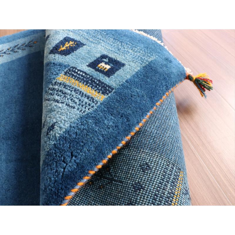 ギャッベ イラン産手織り 143x100cm やさしい水色　ブルー　ツートーン | ブランド登録なし | 08