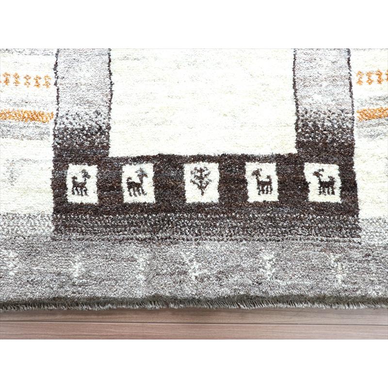 ギャッベ イラン　遊牧民の手織りラグ 142x98cm ナチュラルアイボリー　グレー　 | ブランド登録なし | 03