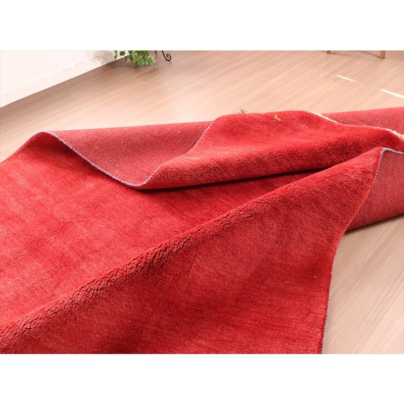 ギャッベ　無地 レッド シンプル 238x192cm | ブランド登録なし | 10