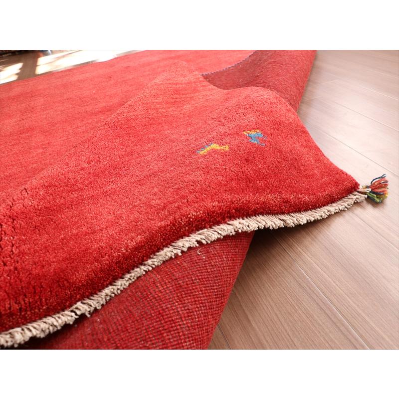 ギャッベ　無地 レッド シンプル 238x192cm | ブランド登録なし | 11