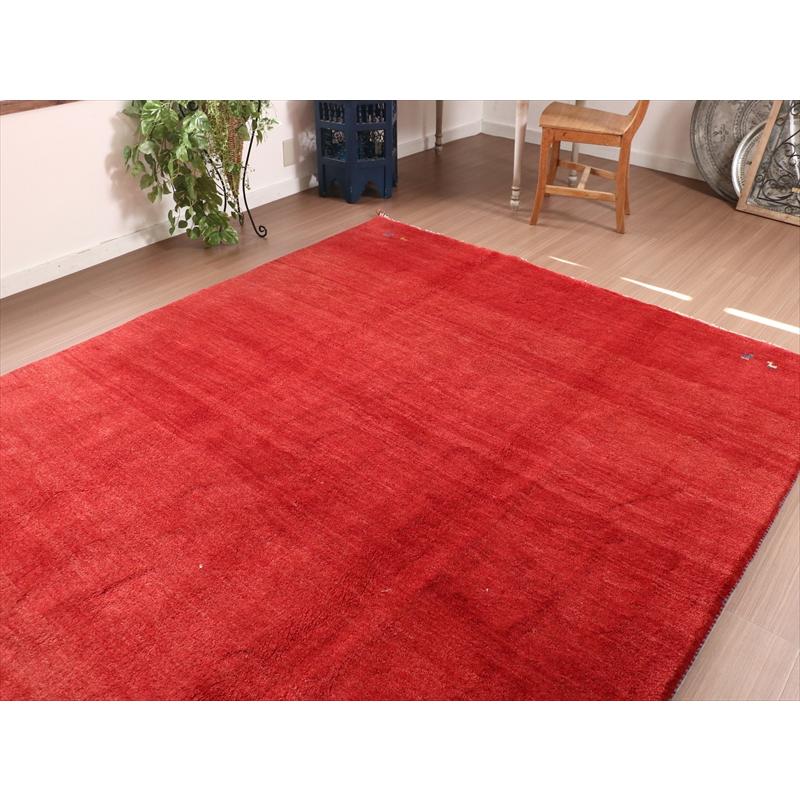 ギャッベ　無地 レッド シンプル 238x192cm | ブランド登録なし | 02